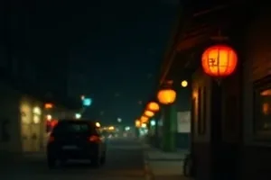 雾港回声：夜色里的码头仓库与一盏摇晃的吊灯